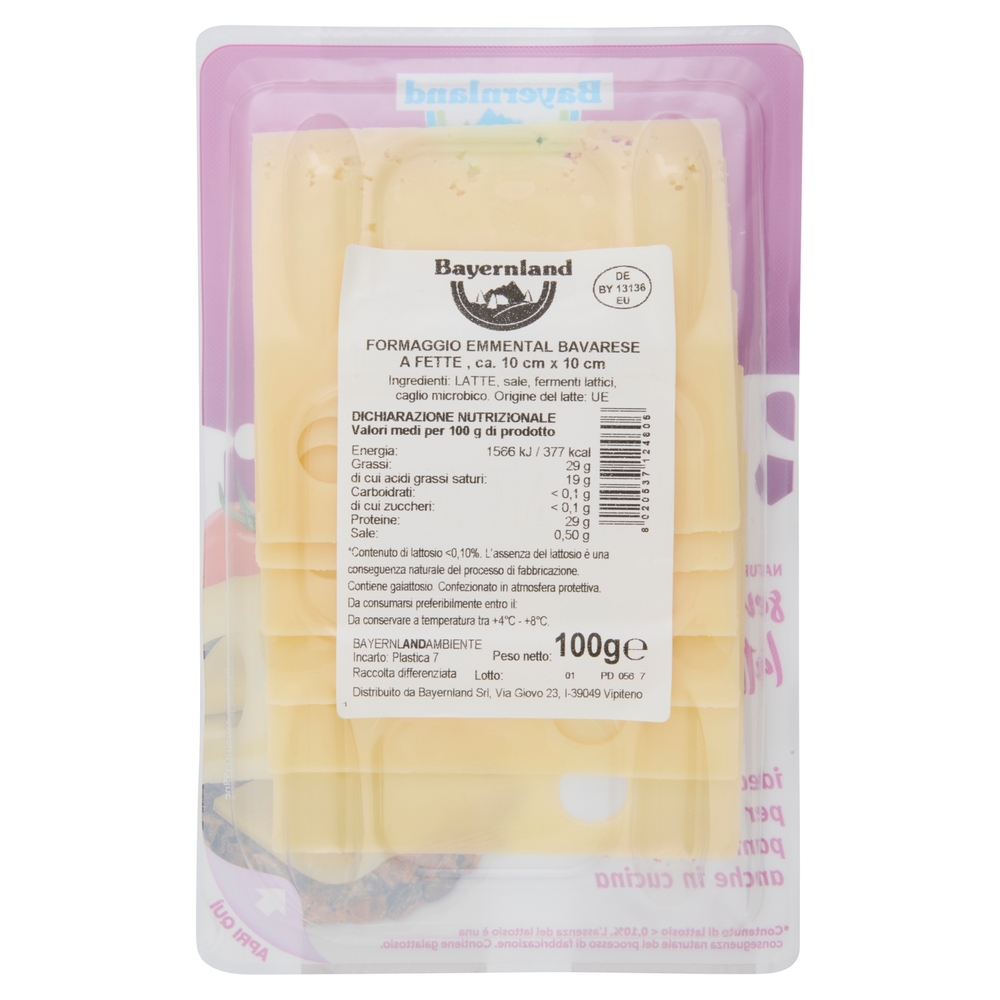 Bayernland emmental bavarese Formaggio a Fette 100 g